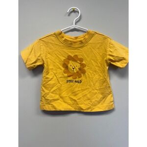 Hanna Andersson Kids Stay Wild Lion Graphic Tee Yellow Cotton Shirt 2T 85cm
